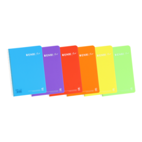 Enri Plus 4º Cuaderno Espiral 3x3 - Tapa de Plastico - 80 Hojas 90gr - Margen - Colores Surtidos