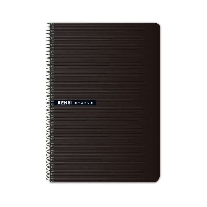 Enri Status Fº Tapa Dura Cuaderno Espiral 4x4 - 100 Hojas - Color Negro
