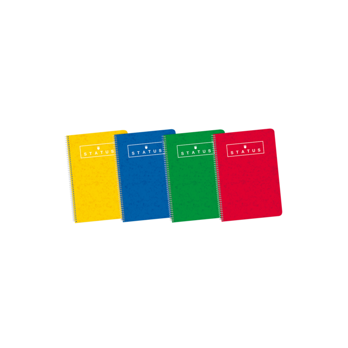 Enri Status Fº Tapa Dura Cuaderno Espiral 4x4 con Margen 80 Hojas Surtido - Resistente Tapa Dura - Cuaderno Espiral de Alta Calidad - 80 Hojas con Margen - Colores Surtidos