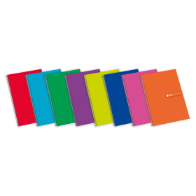 Enri Status Fº Tapa Extradura Cuaderno Espiral 4x4 - Tapa Dura Resistente - Cuaderno con Margen - 100 Hojas de Alta Calidad - Colores Surtidos
