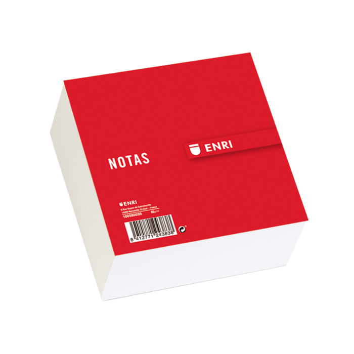 Enri Taco de Notas Encolado Liso Rojo - Facil de Arrancar y Pegar