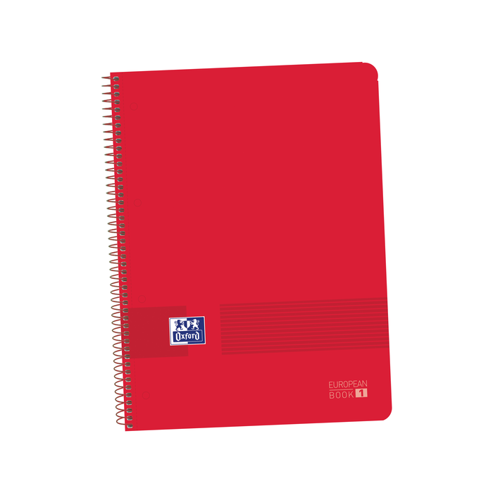 Oxford Live-Go A4+ Europeanbook - Tapa de Plastico - 80 Hojas - Tamaño 1.5x5 - Color Rojo