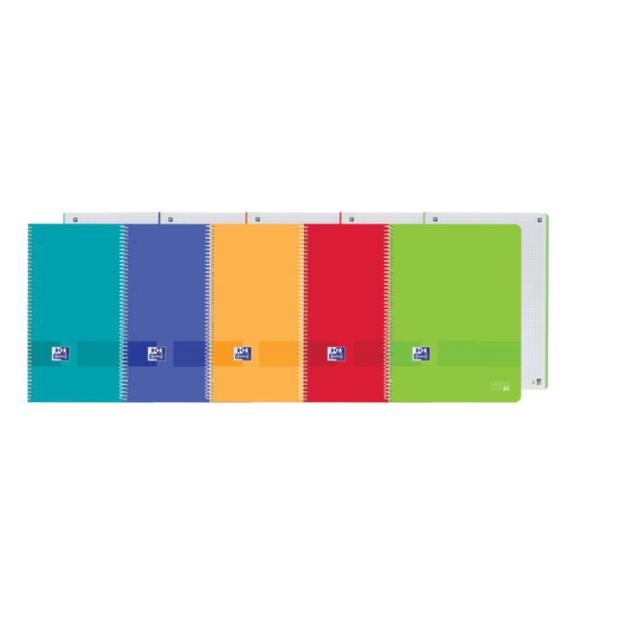 Oxford Live-Go Europeanbook 1 Tapa de Plastico A4+ 5x5 - Tamaño A4+ - 80 Hojas - Colores Surtidos