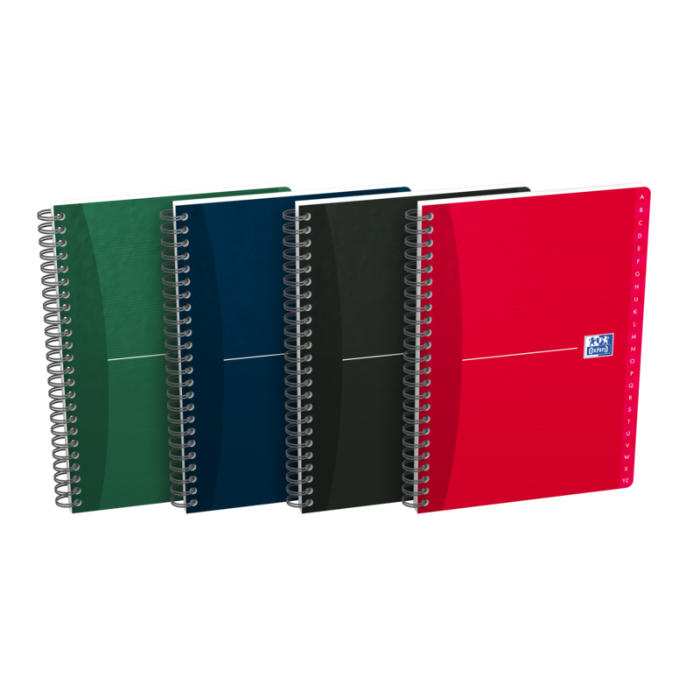 Oxford Office Essentials A5 Cuaderno de Tapa Blanda - Indice Alfabetico A-Z - 1 Linea por Pagina - 90 Hojas - Colores Surtidos