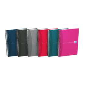 Oxford Office Essentials A5 Cuaderno Espiral Tapa Blanda - 90 Hojas - Cuadricula 5x5 - Colores Surtidos