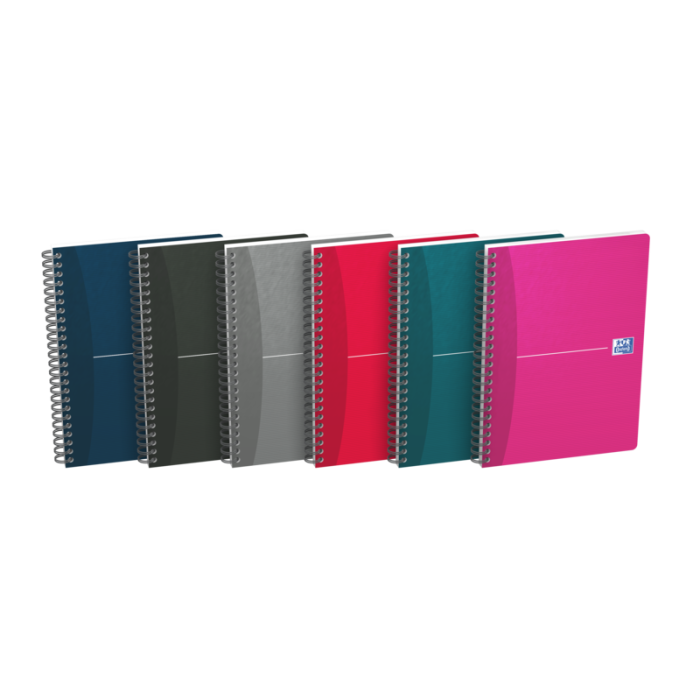 Oxford Office Essentials A5 Cuaderno Espiral Tapa Blanda - 90 Hojas - Cuadricula 5x5 - Colores Surtidos