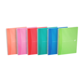Oxford Office My Colours Cuaderno Espiral A4 - Tapa de Plastico - 5x5 - 90 Hojas - Colores Surtidos