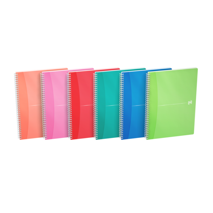 Oxford Office My Colours Cuaderno Espiral A4 - Tapa de Plastico - 5x5 - 90 Hojas - Colores Surtidos