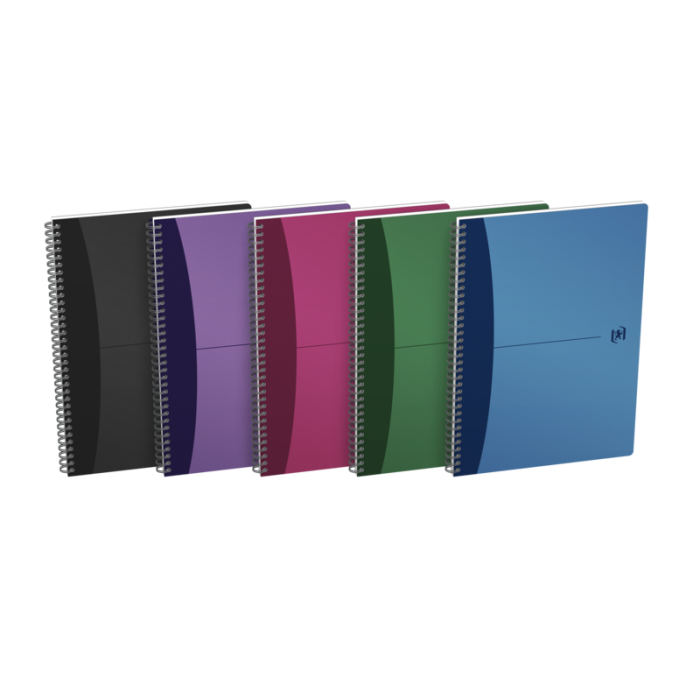 Oxford Office Urban Mix A4 Cuaderno Espiral - Tapa de Plastico Resistente - 90 Hojas Cuadriculadas 5x5 - Colores Surtidos