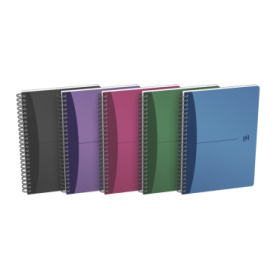 Oxford Office Urban Mix A5 Cuaderno Espiral - Tapa de Plastico - 5x5 - 90 Hojas - Colores Surtidos