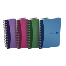 Oxford Office Urban Mix A6 Cuaderno Espiral - Tapa de Plastico Resistente - 90 Hojas Cuadriculadas 5x5 - Colores Surtidos