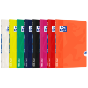 Oxford Openflex Libreta Grapada Tapa Plastico A4 Seyes - Resistente Tapa de Plastico - Formato A4 - Cuadricula Seyes con Margen - Grapado Seguro