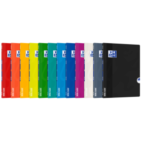 Oxford Openflex Libreta Grapada Tapa Plastico A4+ Seyes - Resistente Tapa de Plastico - Formato A4+ - Hojas con Lineas Seyes - con Margen