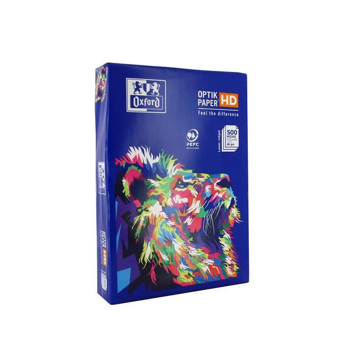 Oxford Optikpaper HD Paquete de 500 Hojas de Papel para Impresora A4 80gr - Compatible con Laser - Inkjet - Alta Calidad de Impresion - Color Blanco