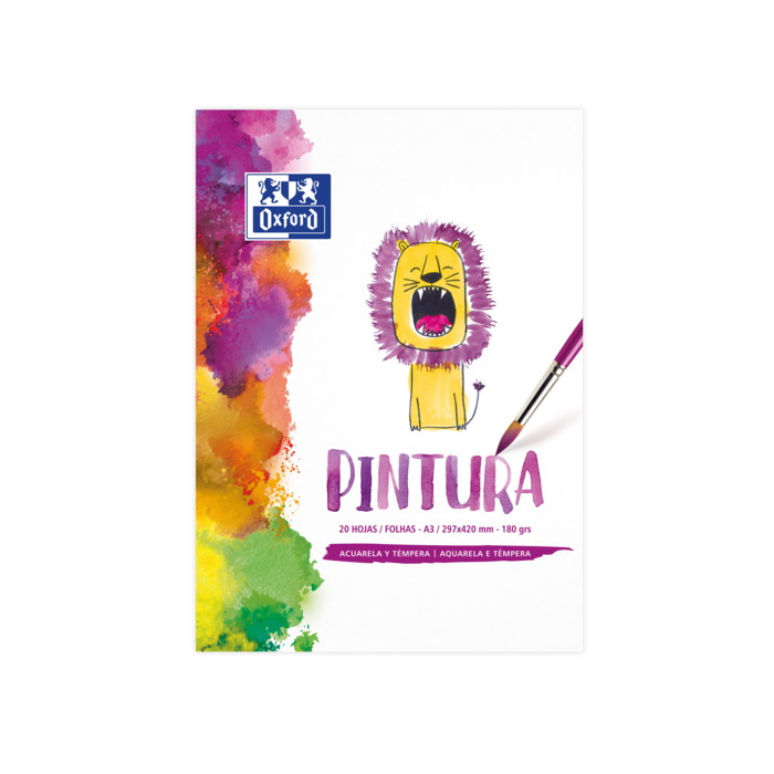 Oxford Pintura Infantil/Ocio Bloc Encolado A3 - Tapa Blanda/Contratapa Rigida - 20 Hojas - 180gr