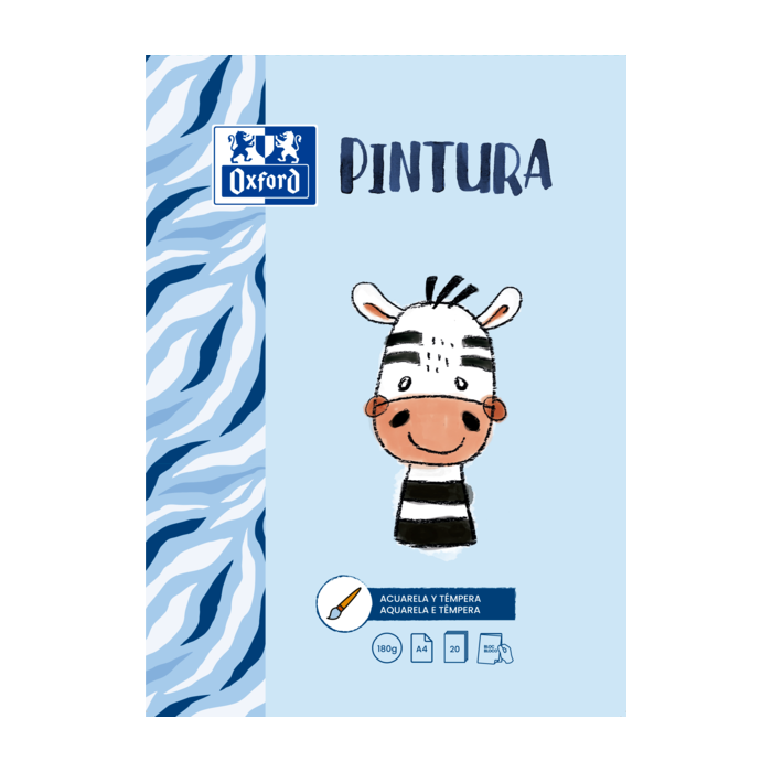 Oxford Pintura Infantil/Ocio Bloc Encolado Pintura A4 - Tapa Blanda/Contratapa Rigida - 20 Hojas 180gr