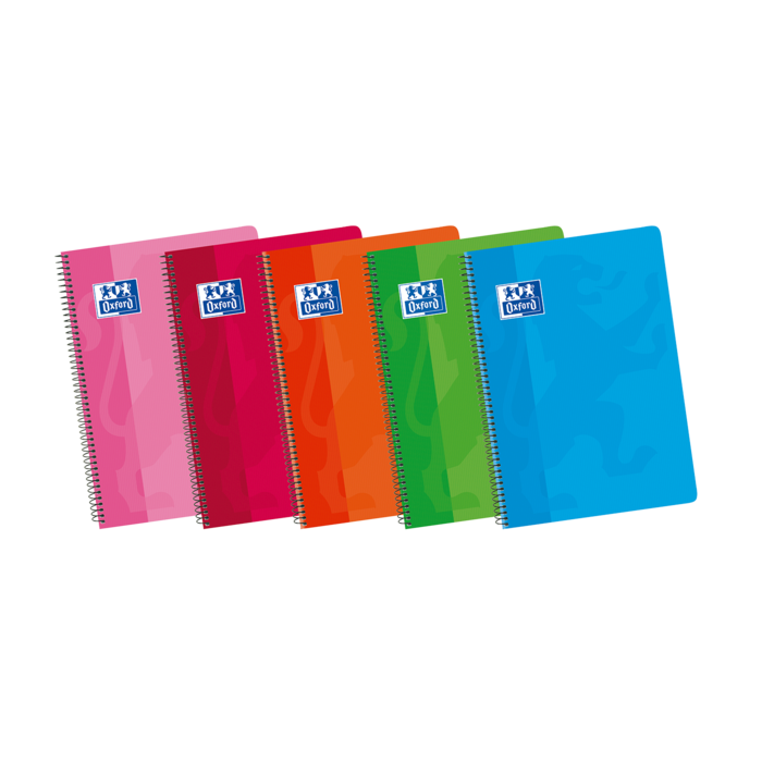 Oxford School Classic 4º Cuaderno Espiral Tapa Blanda - 1 Linea con Margen - 80 Hojas - Colores Surtidos