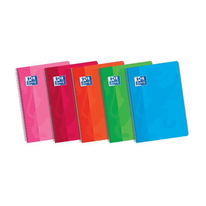 Oxford School Classic 4º Cuaderno Espiral Tapa Blanda 4x4 - 80 Hojas - Margen 4x4 - Colores Surtidos