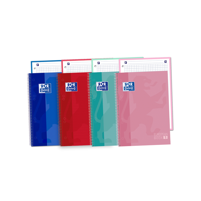 Oxford School Classic A5+ Europeanbook - Tapa Extradura Resistente - Cuaderno con 80 Hojas - Colores Surtidos