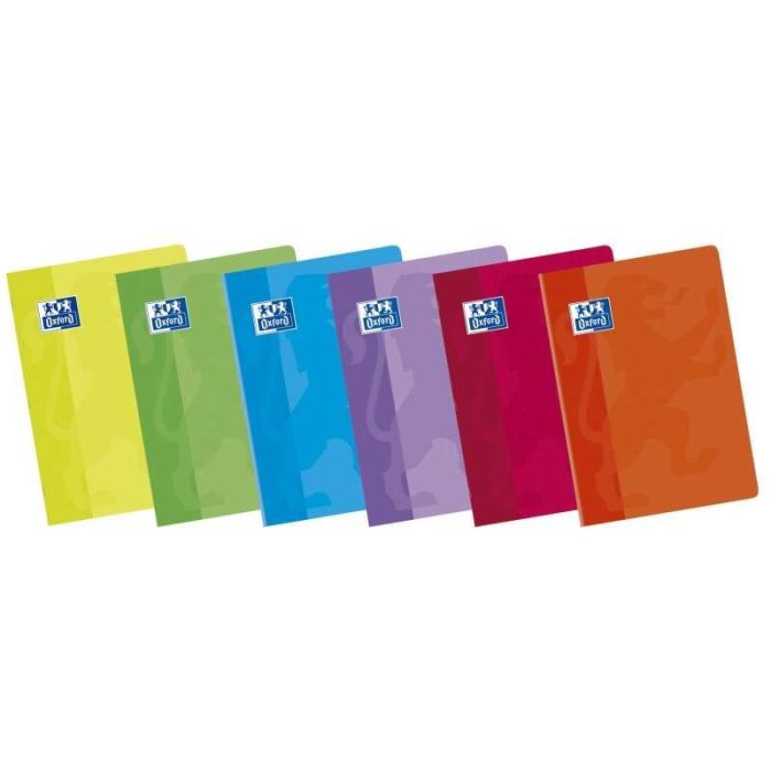 Oxford School Classic A5+ Libreta Grapada 6x6 - Tapa Blanda - 48 Hojas - Margen - Colores Surtidos