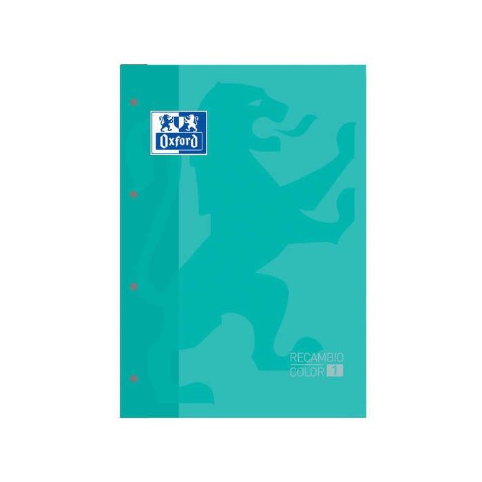 Oxford School Classic Cuaderno de Recambio - Tamaño A4 - Tapa Blanda - Encolado - Cuadricula 5x5 - 80 Hojas - Color Ice Mint