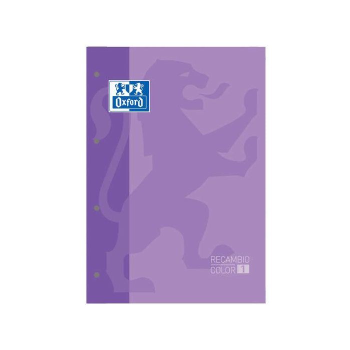 Oxford School Classic Cuaderno de Recambio - Tamaño A4 - Tapa Blanda - Encolado - Cuadricula 5x5 - 80 Hojas - Color Malva