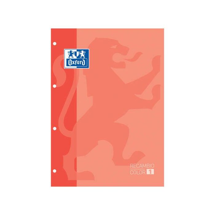 Oxford School Classic Cuaderno de Recambio - Tamaño A4 - Tapa Blanda - Encolado - Cuadricula 5x5 - 80 Hojas - Color Melocoton