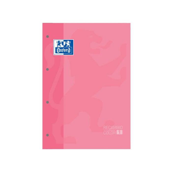 Oxford School Classic Cuaderno de Recambio - Tamaño A4 - Tapa Blanda - Encolado - Cuadricula 5x5 - 80 Hojas - Color Rosa Chicle