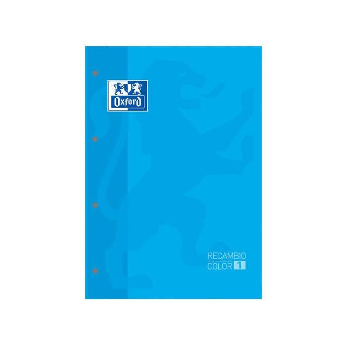 Oxford School Classic Cuaderno de Recambio - Tamaño A4 - Tapa Blanda - Encolado - Cuadricula 5x5 - 80 Hojas - Color Turquesa