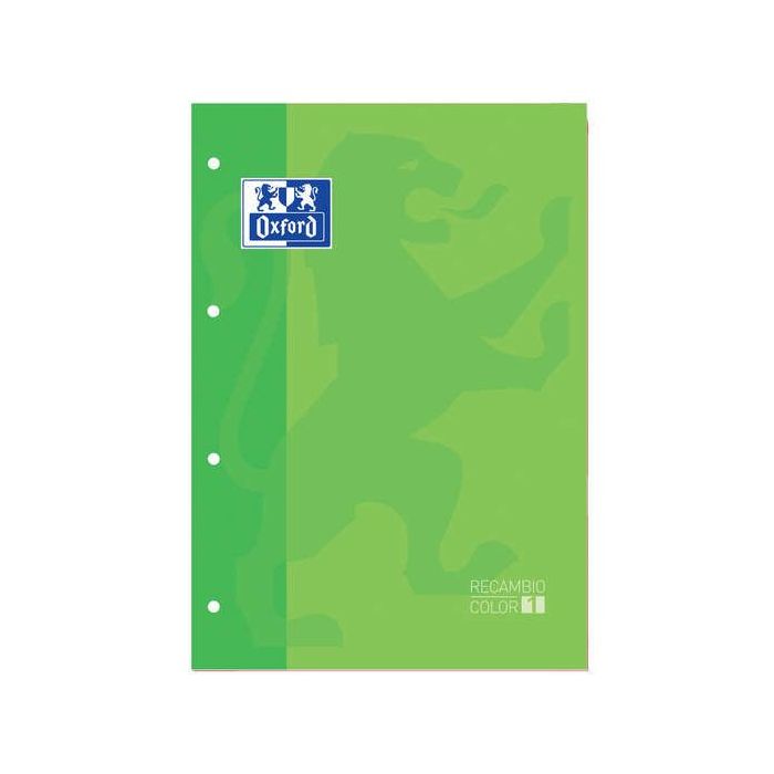 Oxford School Classic Cuaderno de Recambio - Tamaño A4 - Tapa Blanda - Encolado - Cuadricula 5x5 - 80 Hojas - Color Verde Manzana
