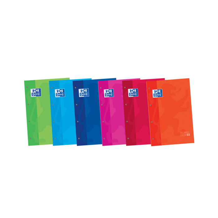 Oxford School Classic Cuaderno de Recambio - Tamaño A4 - Tapa Blanda - Encolado - Cuadricula 5x5 - 80 Hojas - Colores Surtidos
