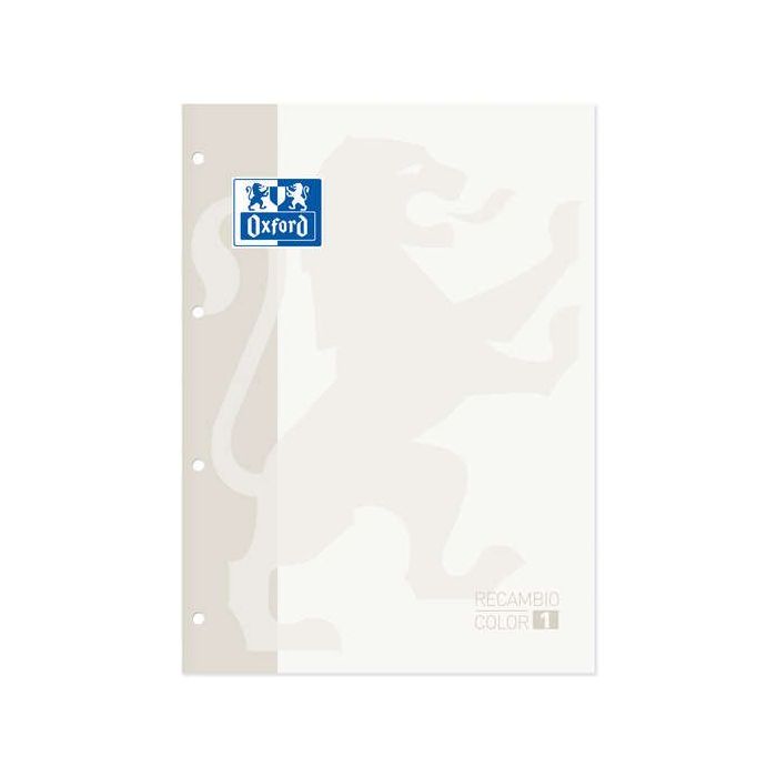 Oxford School Classic Cuaderno de Recambio A4 - Tapa Blanda - Encolado - 80 Hojas - Color Blanco