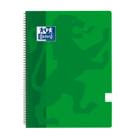 Oxford School Classic Cuaderno Espiral Tapa de Plastico Folio - Pauta 2.5 con Margen - 80 Hojas - Color Verde