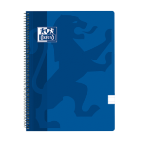 Oxford School Classic Cuaderno Espiral Tapa de Plastico Folio - Pauta 3.5 con Margen - 80 Hojas - Color Azul Marino