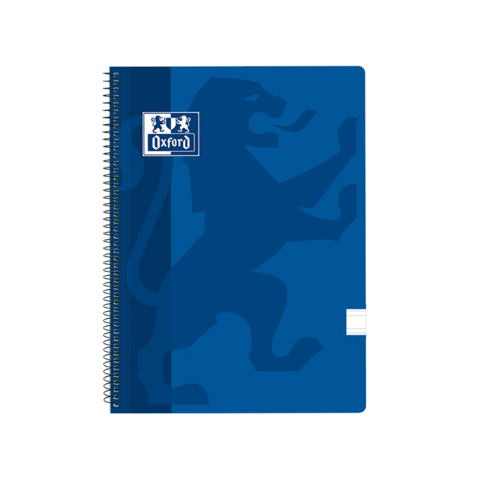 Oxford School Classic Cuaderno Espiral Tapa de Plastico Folio - Pauta 3.5 con Margen - 80 Hojas - Color Azul Marino