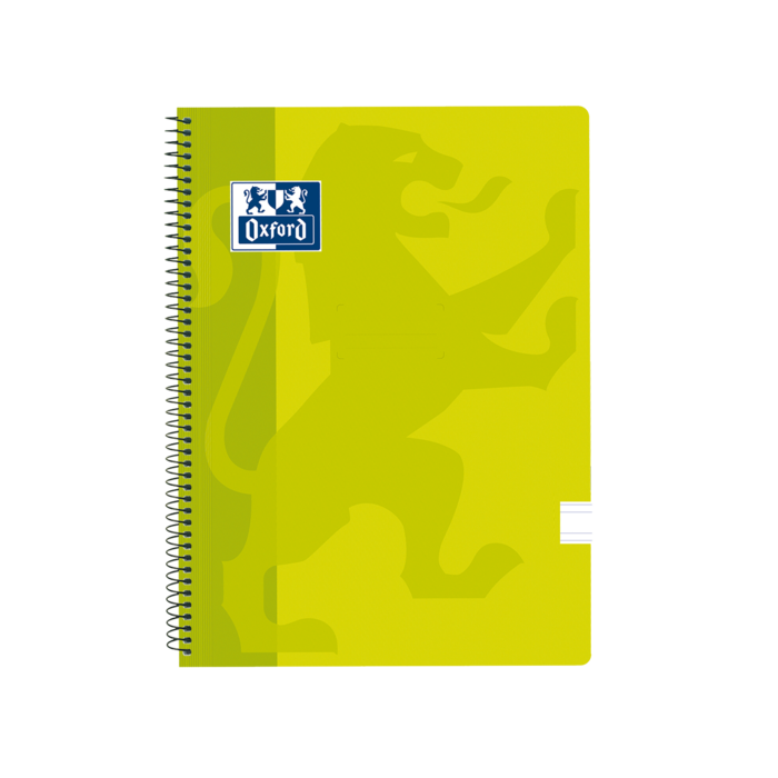 Oxford School Classic Cuaderno Espiral Tapa de Plastico Folio - Pauta 3.5 con Margen - 80 Hojas - Color Lima