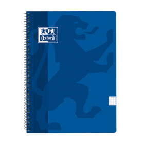 Oxford School Classic Cuaderno Espiral Tapa de Plastico Folio 4x4 - 80 Hojas - Margen - Color Azul Marino