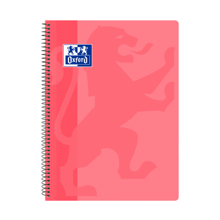 Oxford School Classic Cuaderno Espiral Tapa de Plastico Folio 4x4 - 80 Hojas - Tapa de Plastico - Cuadriculado 4x4 - Margen - Color Rosa Chicle