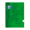 Oxford School Classic Cuaderno Espiral Tapa de Plastico Folio 4x4 - 80 Hojas - Ideal para Estudiantes - Resistente y Duradero - Color Verde