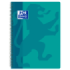 Oxford School Classic Cuaderno Espiral Tapa de Plastico Folio 4x4 - Resistente Tapa de Plastico - Cuadricula de 4x4 con Margen - 80 Hojas de Alta Calidad - Color Aqua