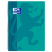 Oxford School Classic Cuaderno Espiral Tapa de Plastico Folio 4x4 - Resistente Tapa de Plastico - Cuadricula de 4x4 con Margen - 80 Hojas de Alta Calidad - Color Aqua