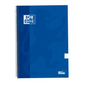 Oxford School Classic Cuaderno Espiral Tapa Extradura Write-Erase - Folio 1 Linea con Margen - 80 Hojas - Color Azul Marino