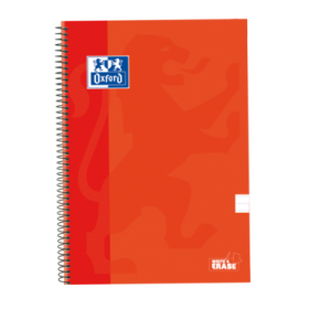 Oxford School Classic Cuaderno Espiral Tapa Extradura Write-Erase - Folio 1 Linea con Margen - 80 Hojas - Color Naranja