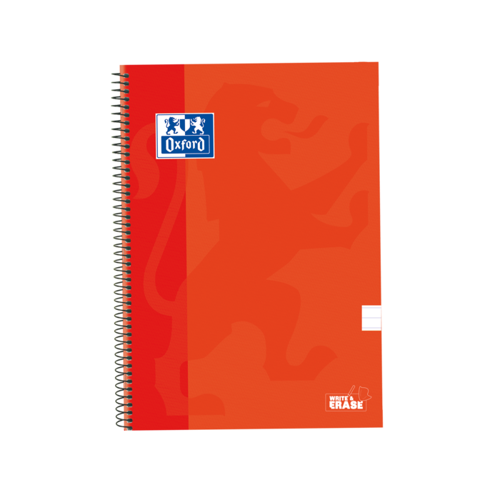 Oxford School Classic Cuaderno Espiral Tapa Extradura Write-Erase - Folio 1 Linea con Margen - 80 Hojas - Color Naranja
