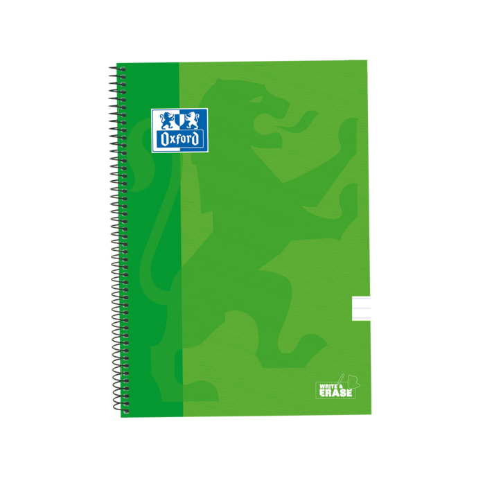 Oxford School Classic Cuaderno Espiral Tapa Extradura Write-Erase - Folio 1 Linea con Margen - 80 Hojas - Color Verde