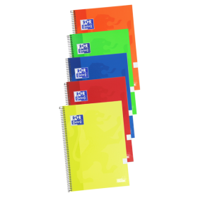 Oxford School Classic Cuaderno Espiral Tapa Extradura Write-Erase - Folio 4x4 con Margen - 80 Hojas - Colores Surtidos