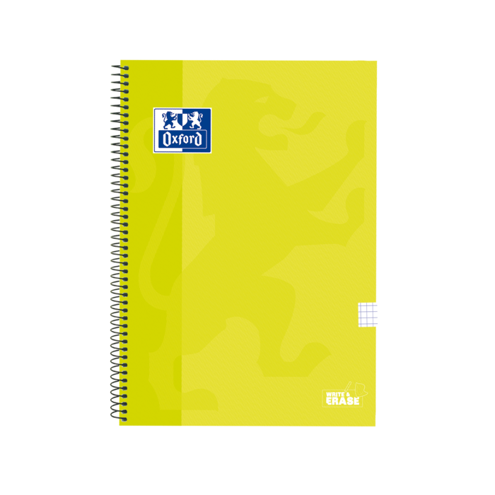Oxford School Classic Cuaderno Espiral Tapa Extradura Write-Erase - Folio 4x4 con Margen - 80 Hojas - Color Lima
