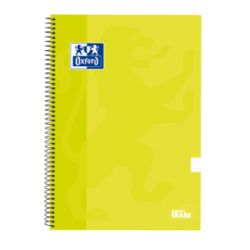 Oxford School Classic Cuaderno Espiral Tapa Extradura Write-Erase - Folio Pauta 3.5mm - 80 Hojas - Color Lima