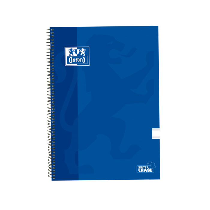 Oxford School Classic Cuaderno Espiral Tapa Extradura Write-Erase - Pauta 2.5mm con Margen - 80 Hojas - Color Azul Marino