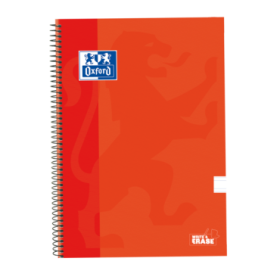 Oxford School Classic Cuaderno Espiral Tapa Extradura Write-Erase - Pauta 3.5mm con Margen - 80 Hojas - Color Naranja